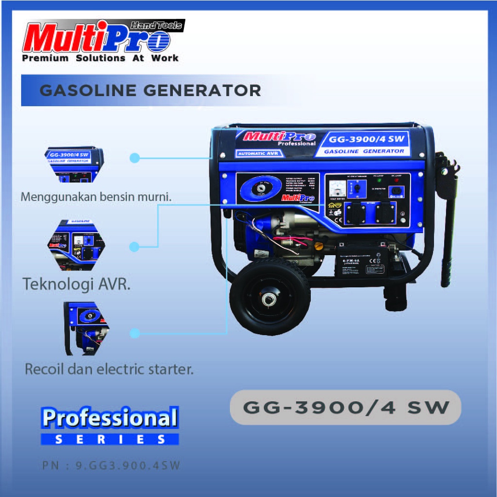 Multi Mayaka Multipro Gasoline Generator GG-3900/4 SW