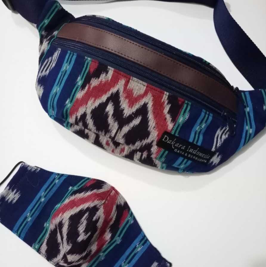Dakara Indonesia Dakara Indonesia Waist Bag + Masker Tenun Ikat 