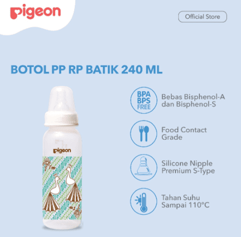 Botol PP RP 240Ml Batik Merak W/ S-Type Nipple 2
