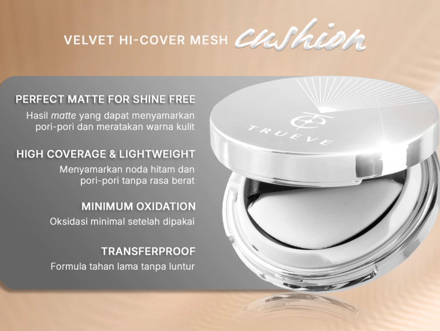 Natura Deca Kosmetika TRUEVE Velvet Hi-Cover Mesh Cushion MC01 Medium Cool