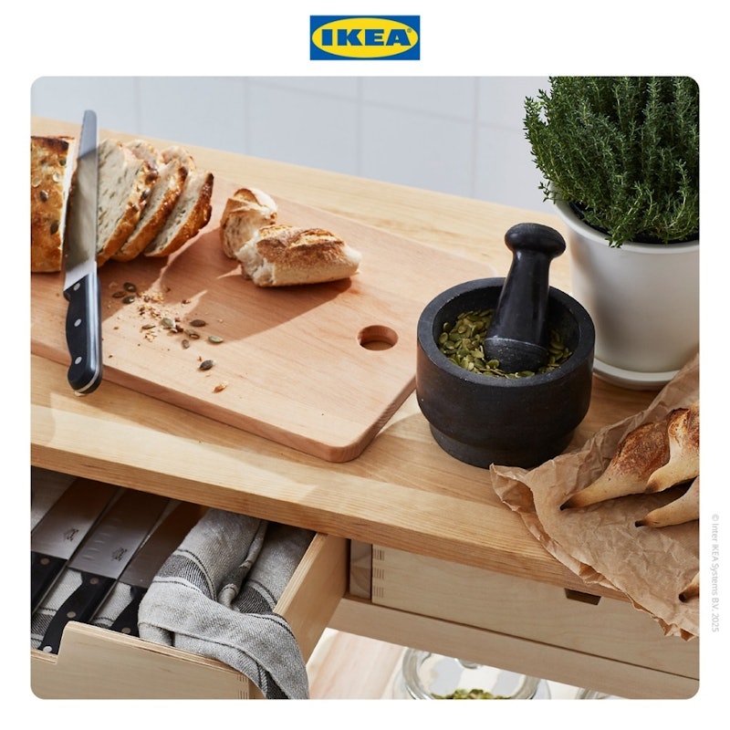 IKEA ADELSTEN Cobek dan Ulekan Bahan Marmer 4