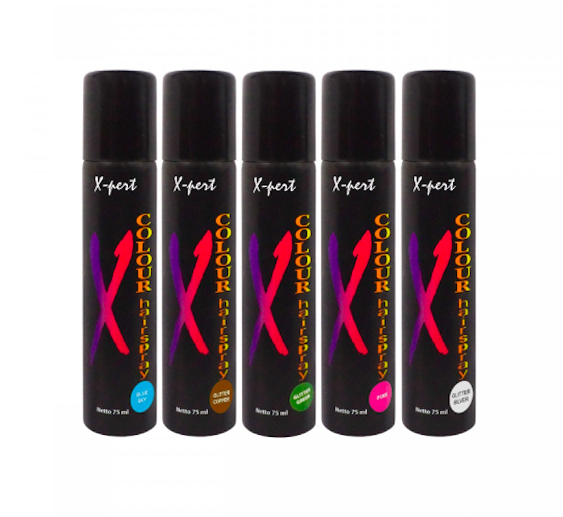 X-Pert Colour Hair Spray Glitter Silver 1