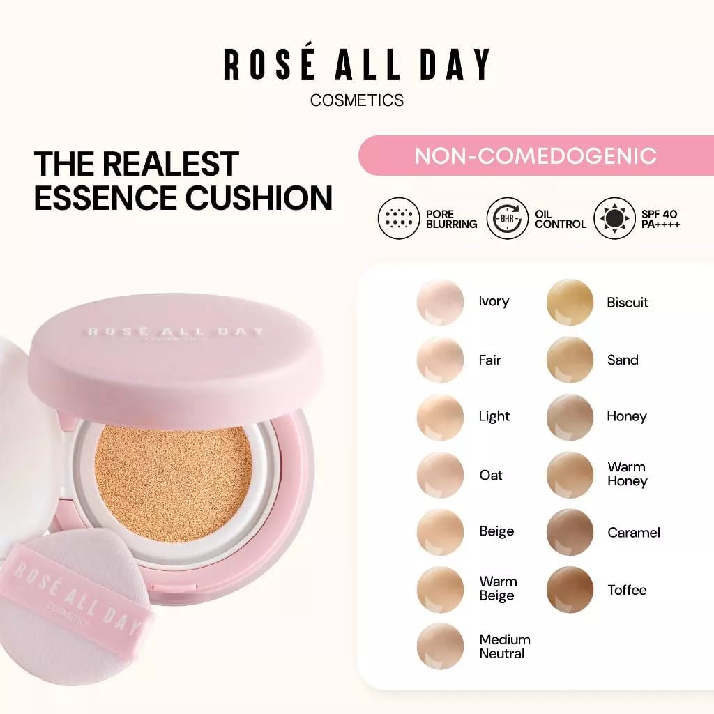 Rose All Day Cosmetics Rose All Day The Realest Lightweight Essence Cushion Warm Honey