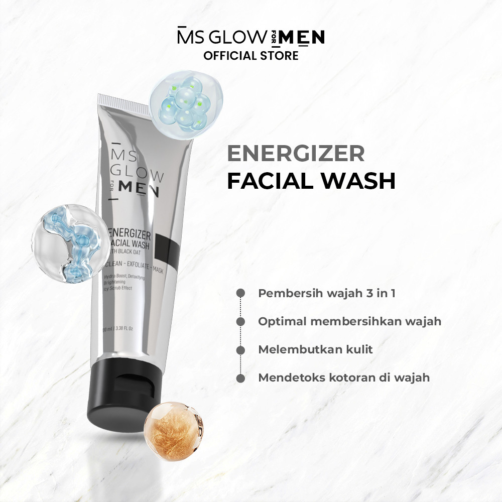 Kosmetika Cantik Indonesia  MS Glow For Men Energizer Facial Wash