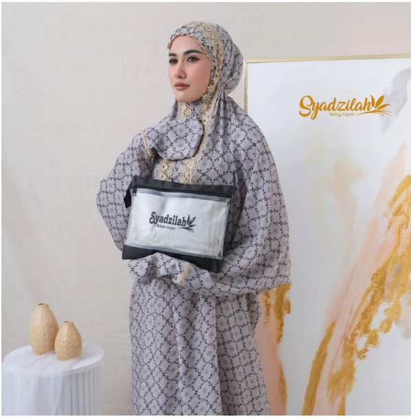  SYADZILAH Mukena Terusan Dewasa Mewah Santorini Silk Aleya Series