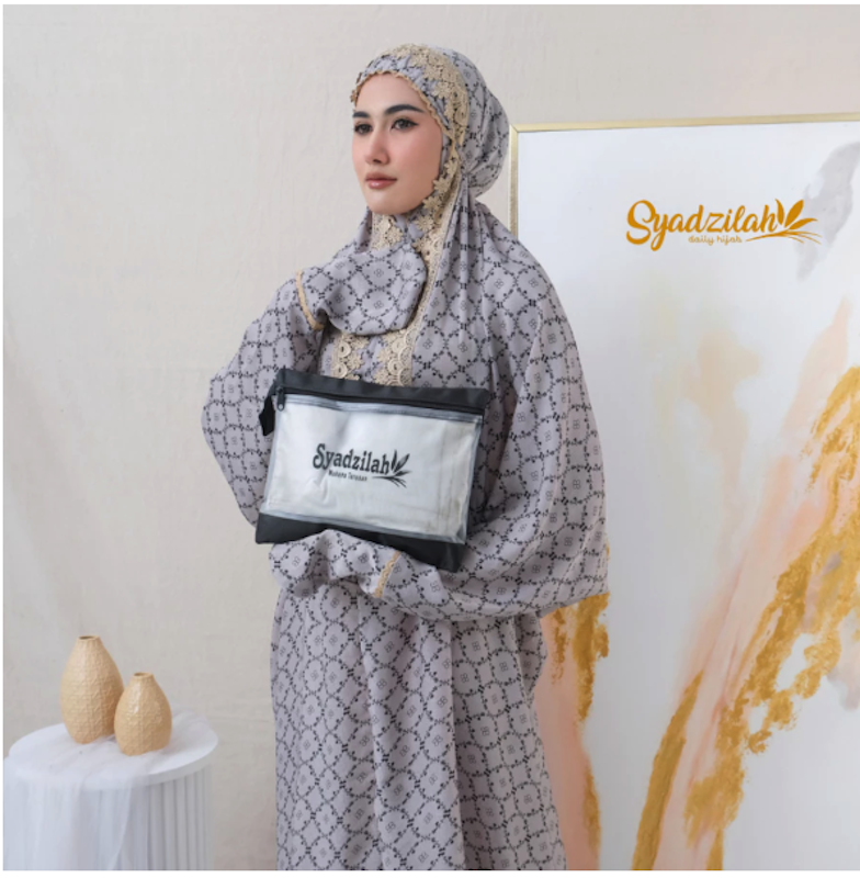 SYADZILAH Mukena Terusan Dewasa Mewah Santorini Silk Aleya Series 4