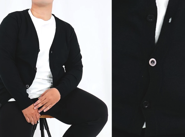 Okechuku Rico Jumbo Cardigan Rajut V Neck 2