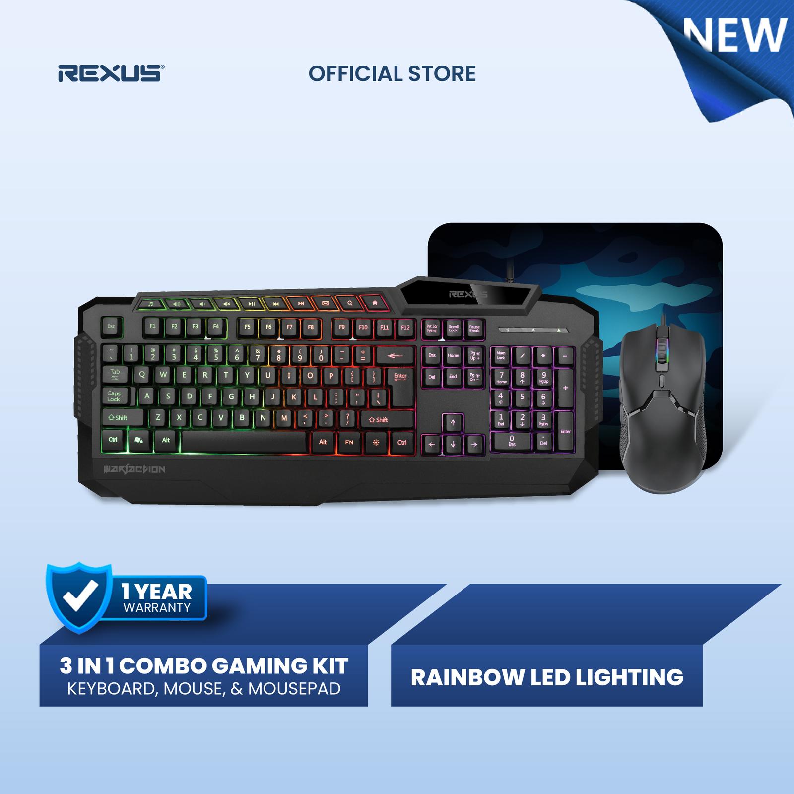 Rexus Warfaction VR1 Keyboard Mouse Gaming Combo V2