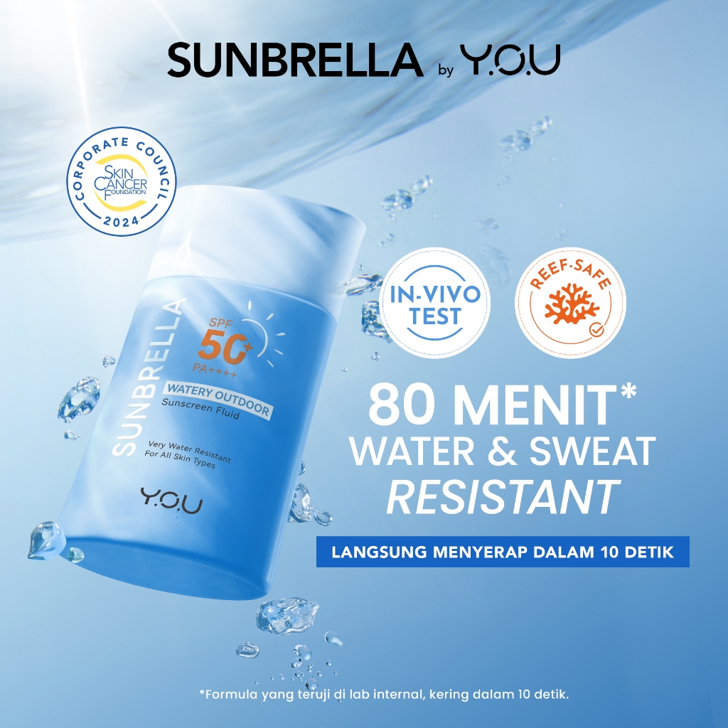 HEBE Beauty Style Y.O.U SUNBRELLA Watery Outdoor Sunscreen Fluid SPF 50+ PA++++