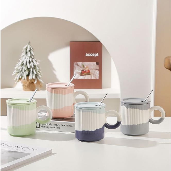 Monno Moogu Mug Ceramic Glass w/ Lid 2