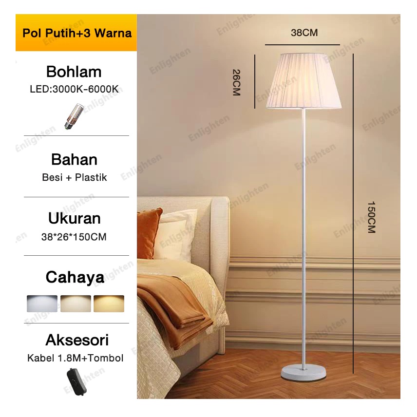  Lampu Lantai Gaya Nordik Pol 3 Warna