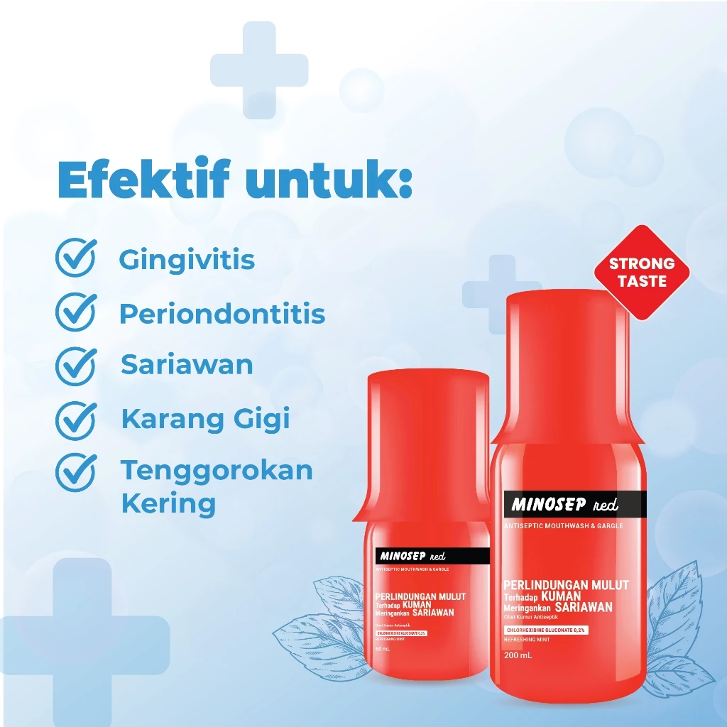 Genesis Oral Higinis MINOSEP Red Antiseptic Mouthwash 