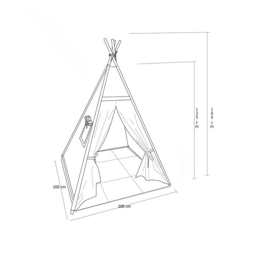  Tenda Teepee Tent Indian Anak Plus Matras TPT 002