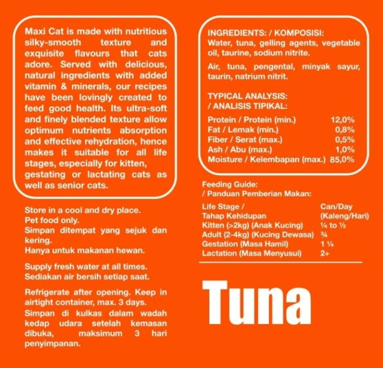 BIS Foods Indonesia Best in Show Maxi Premium Cat Food Tuna for Adult 400 gram