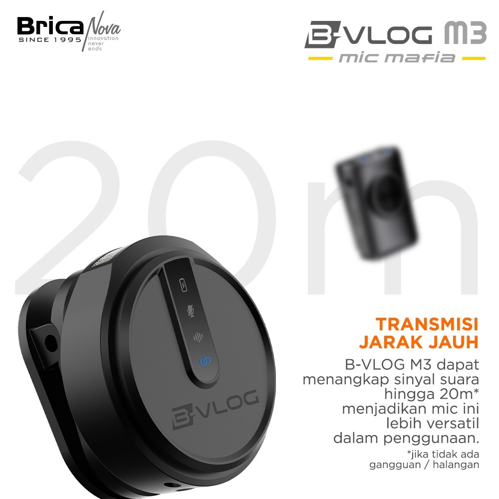 Harmoni Talenta Arthamedia Brica B-VLOG Dual Magnetic Clip Wireless Microphone M3