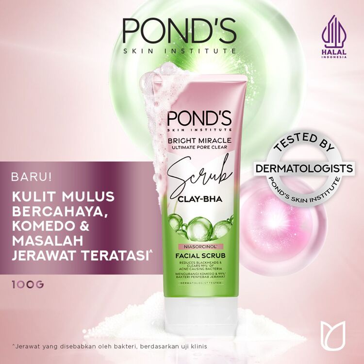 Unilever Pond's Bright Miracle Ultimate Pore Clear Facial Scrub 