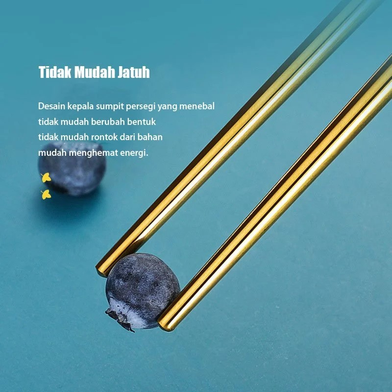 YUMSUN 3 in 1 Sendok Garpu Sumpit Set 4
