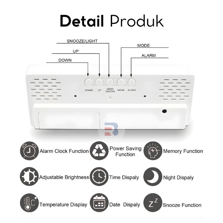  BARRE Jam Meja Digital LED
