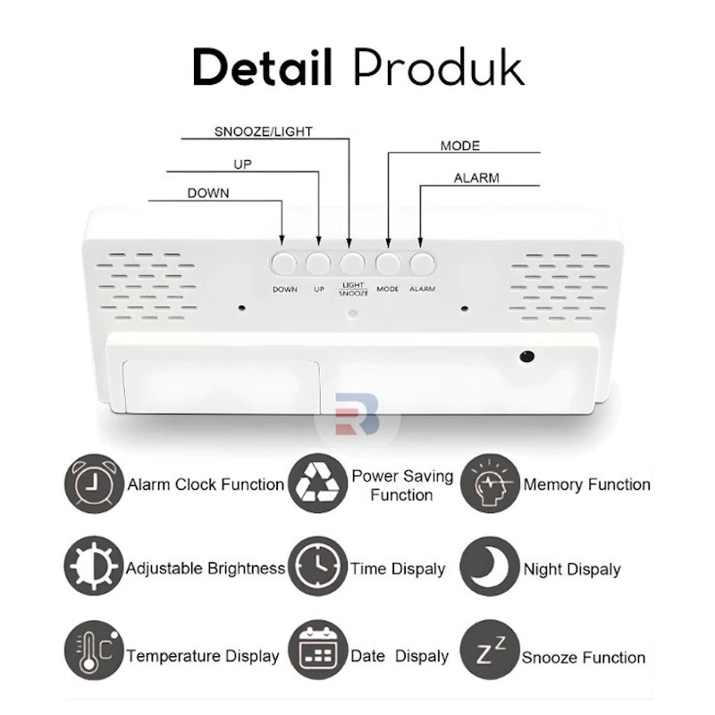 BARRE Jam Meja Digital LED 4