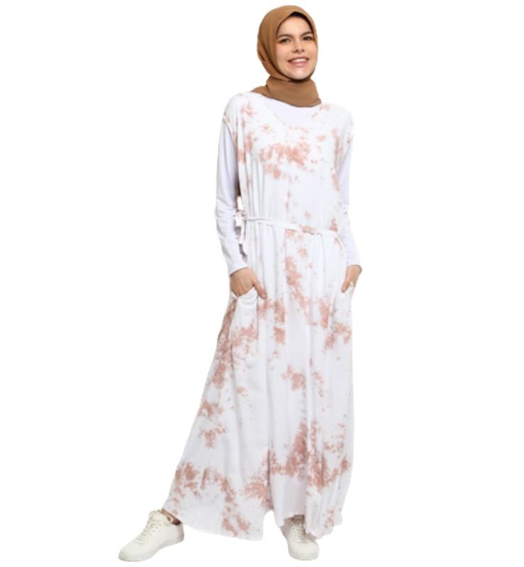 Gamis Fashion Muslim Lavina Dress Tie Dye 1