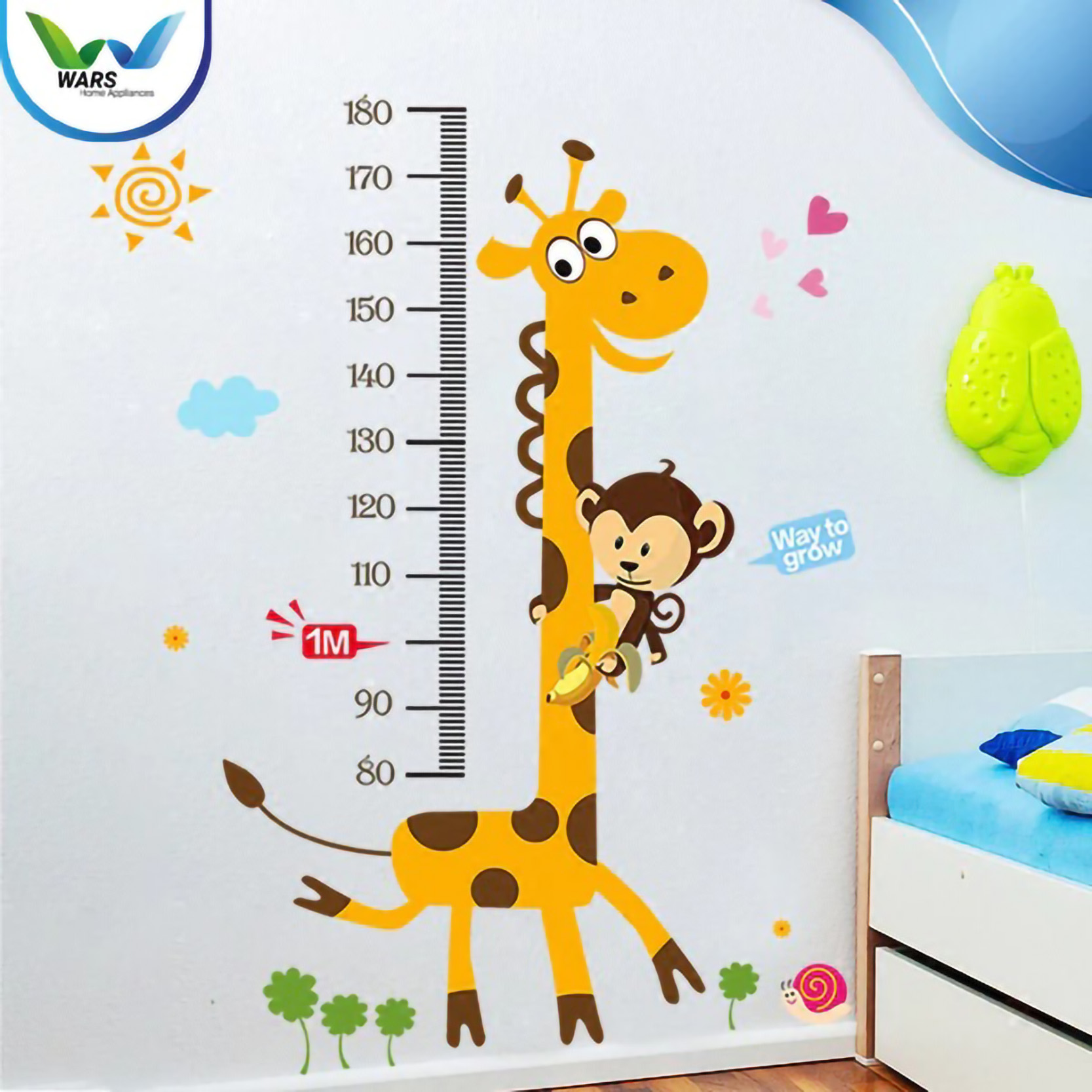  WARS Wallpaper Sticker Dinding Pengukur Tinggi Anak