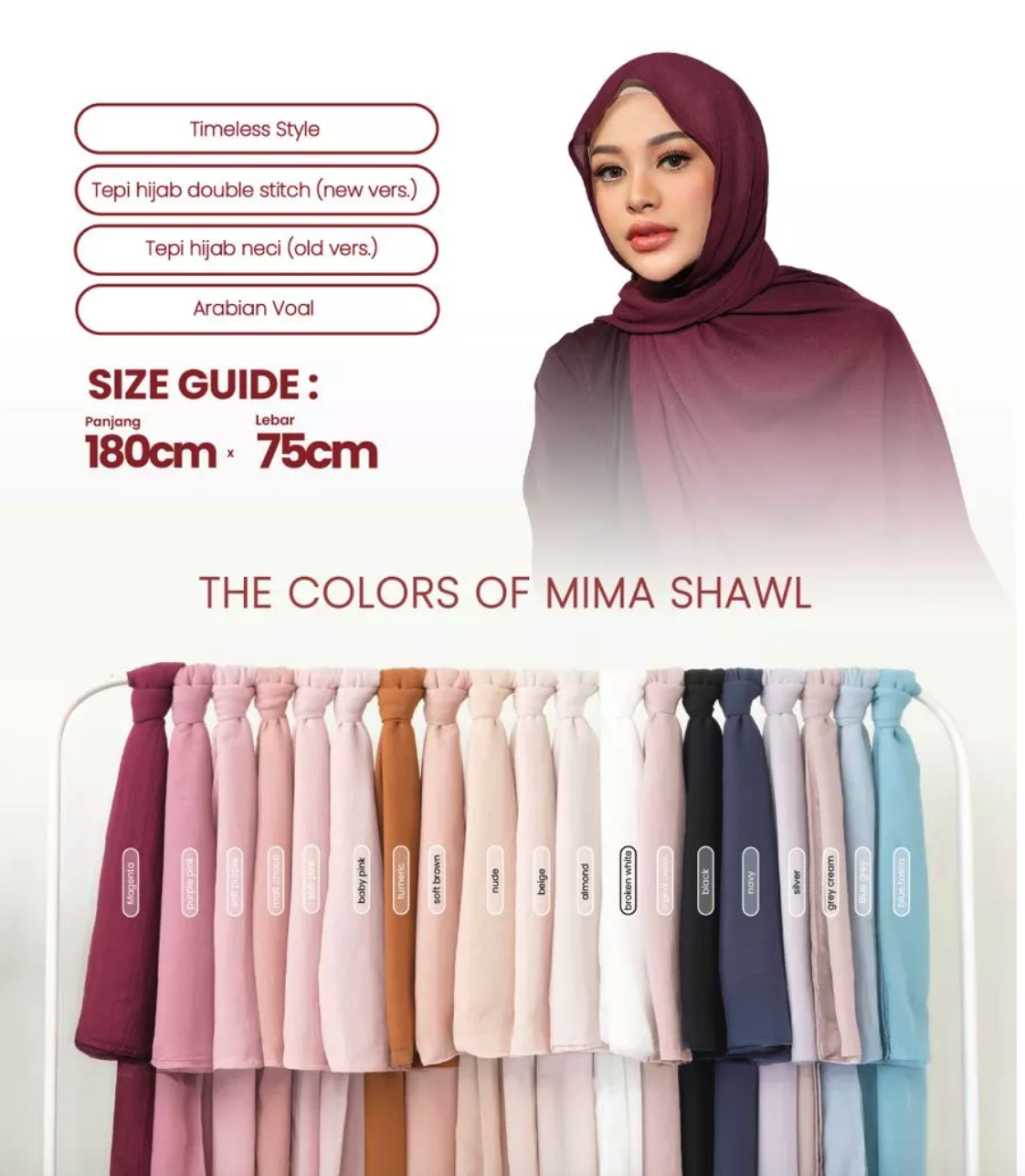  Lozy Hijab Pashmina Voal Mima Shawl