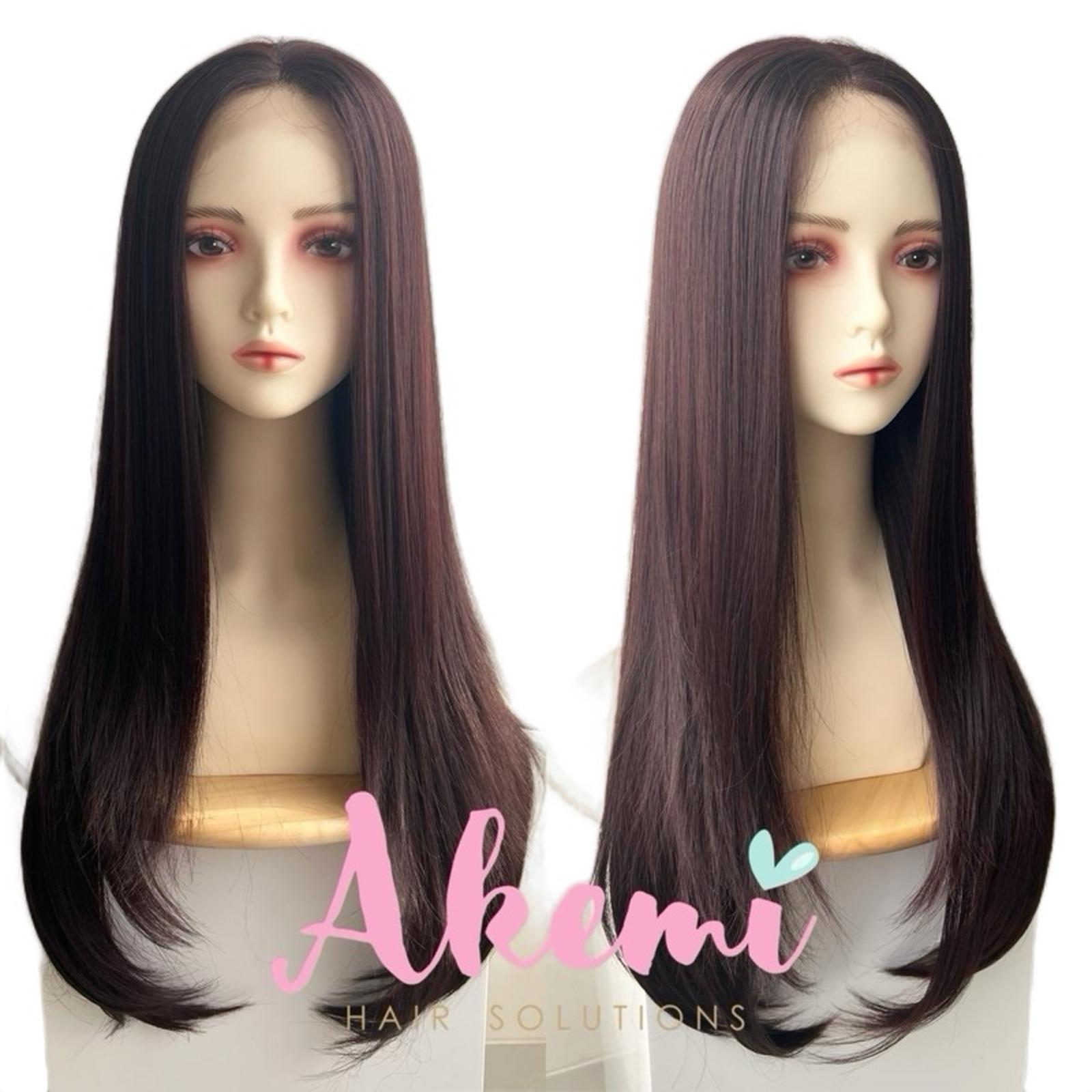  Akemi Half Lace Basic Wig Lurus 60 cm Dark Brown