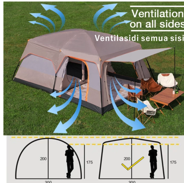  WTHB Outdoor Tenda Camping Outdoor 7-9 Orang