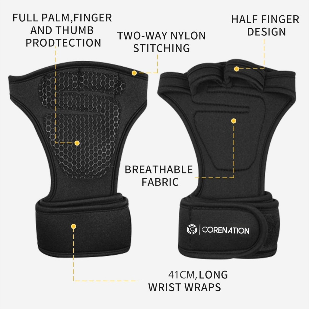  CoreNation Premium Gym Grip Gloves