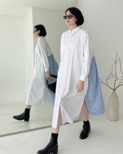 Trick & Tricky Two Tone Long Shirt
