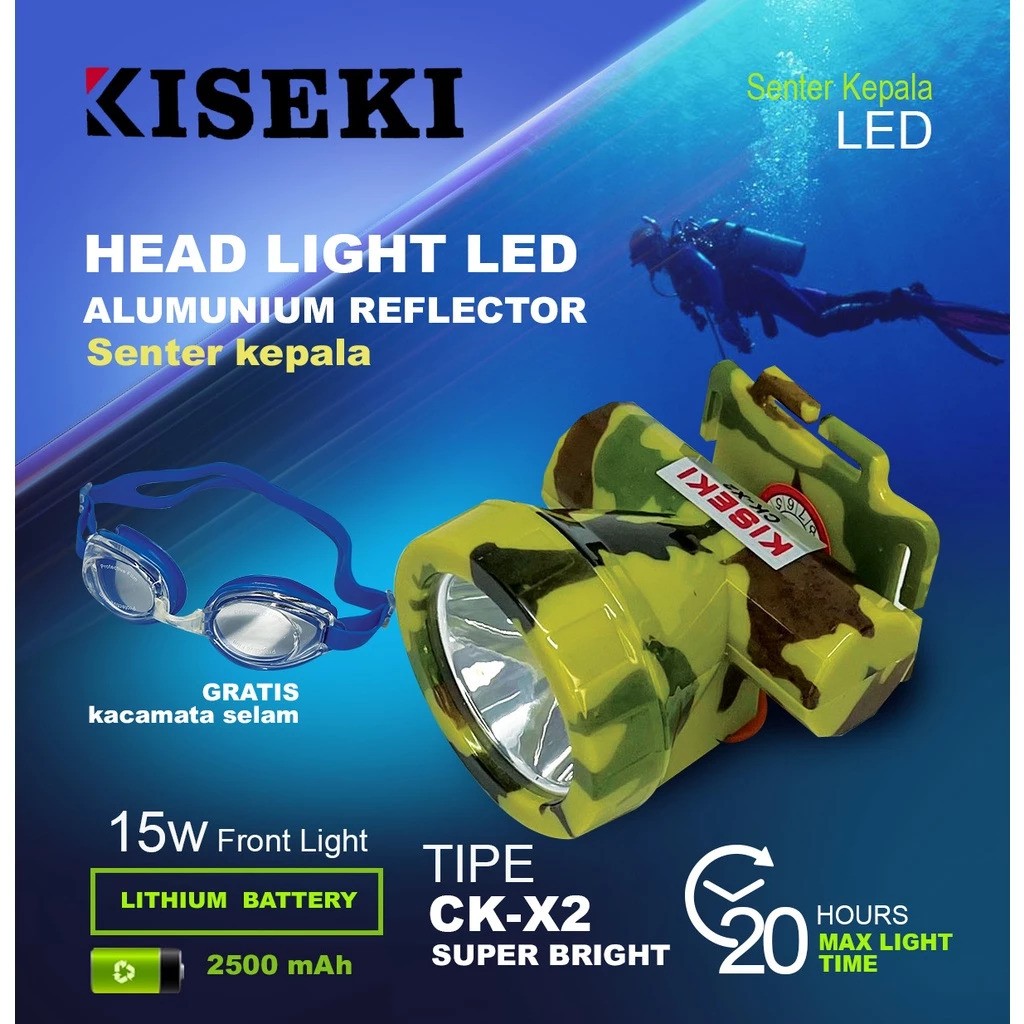 Kiseki Indonesia Kiseki Senter Kepala Selam CK-X2