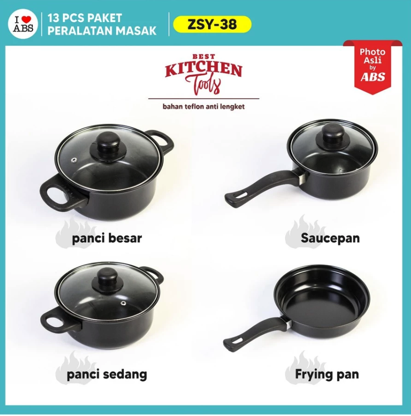  Bebehome Peralatan Masak Lengkap 13 Pcs