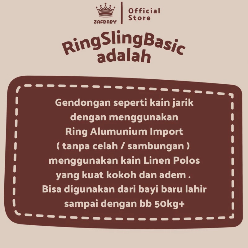  Zafbaby Ring Sling Linen Basic B1G1