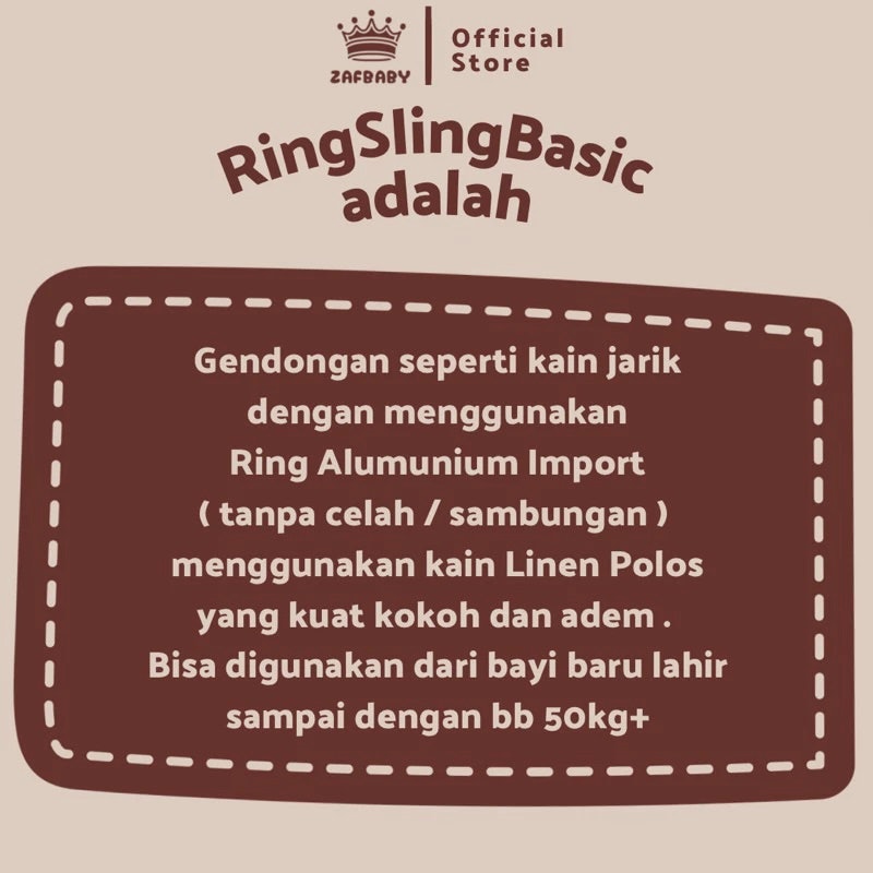 Zafbaby Ring Sling Linen Basic 3