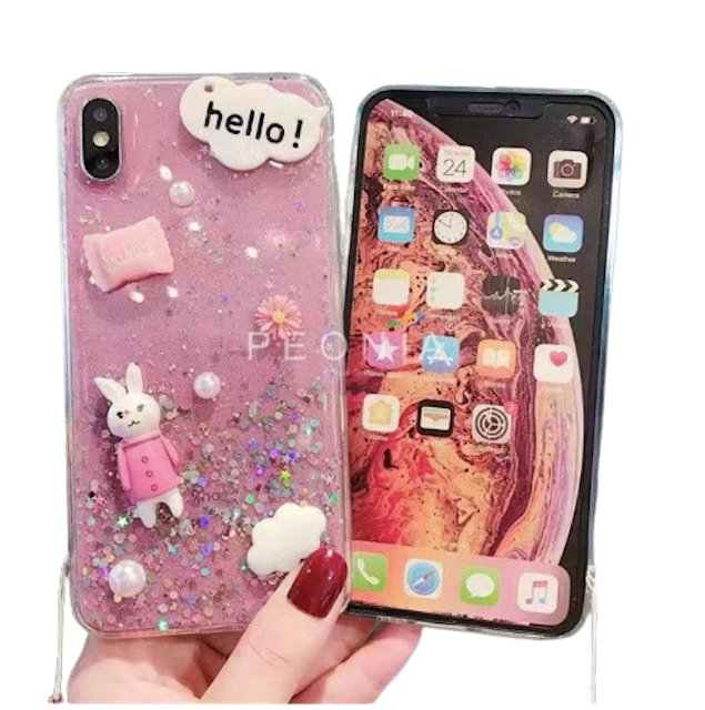 Peonia Soft Case Cute Ribbon/Rabbit