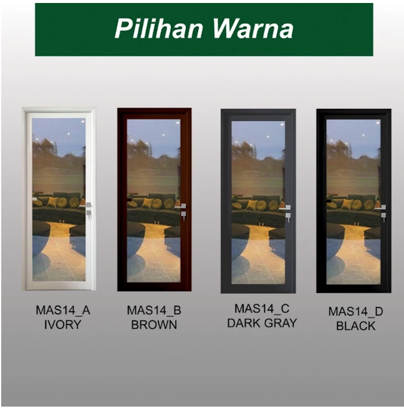 Mahottama Pintu Kamar Mandi Kaca Aluminium MAS14