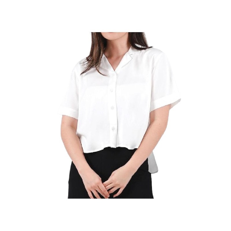 Aerostreet Kemeja Crop Top Yuki White 1