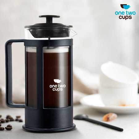 One Two Cups French Press Coffee Maker Pot Plunger Borosilicate 3