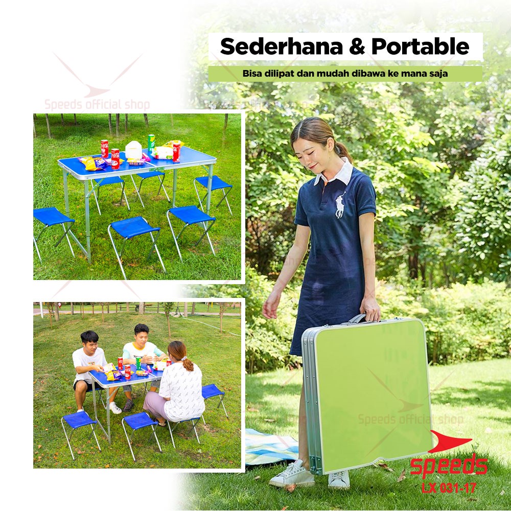SPEEDS Folding Set Meja Makan 6 Kursi 031-17