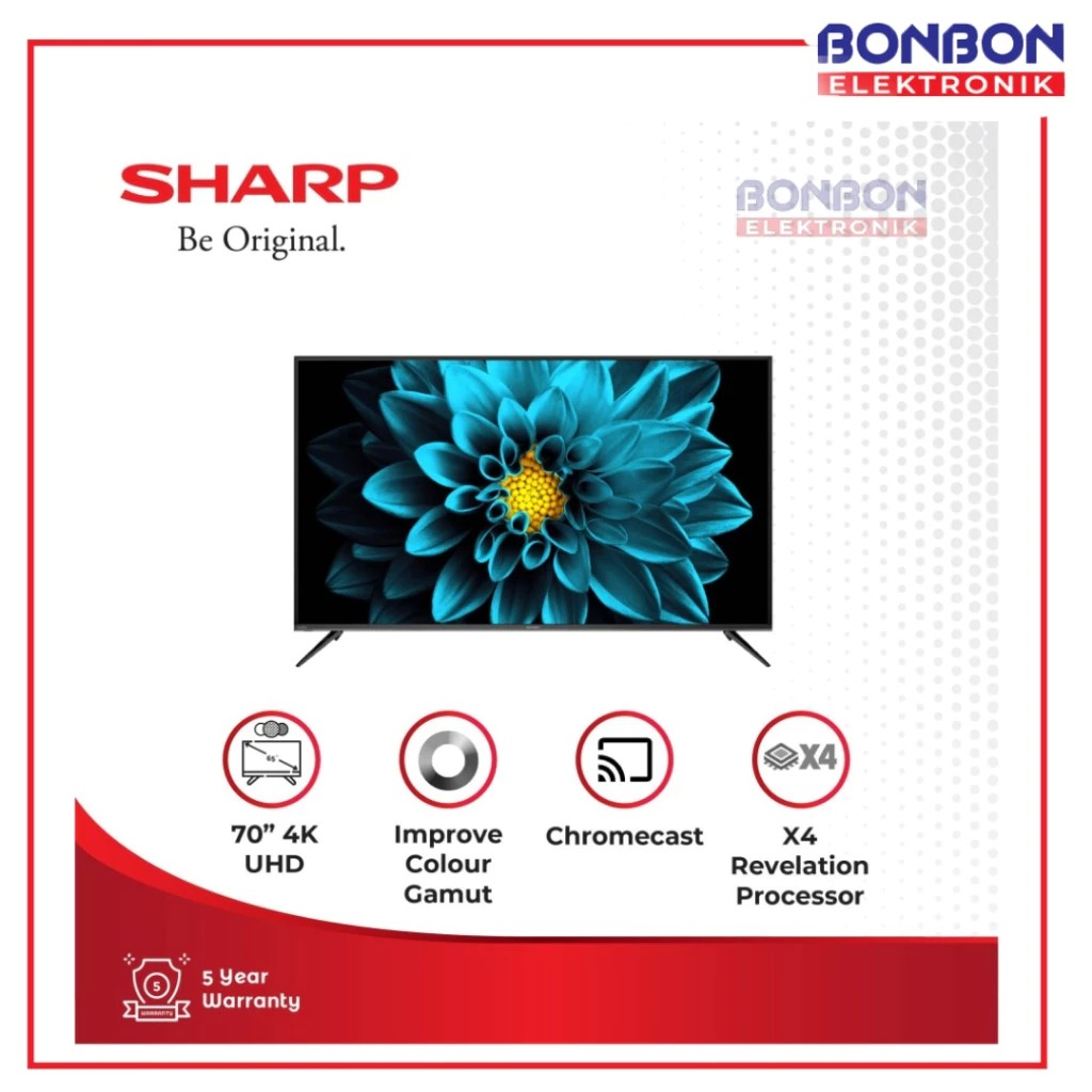 SHARP Electronics SHARP 70 Inch Android TV 4K UHDR  4T-C70DK1X
