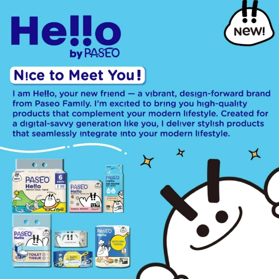 Univenus Paseo Hello Bathroom Roll Tissue Emboss