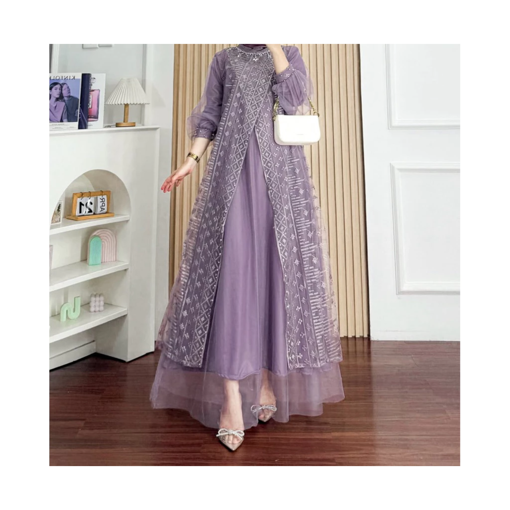  Vallina Outfit Keyla Dress Maxy Matt Brukat Payet Mutiara