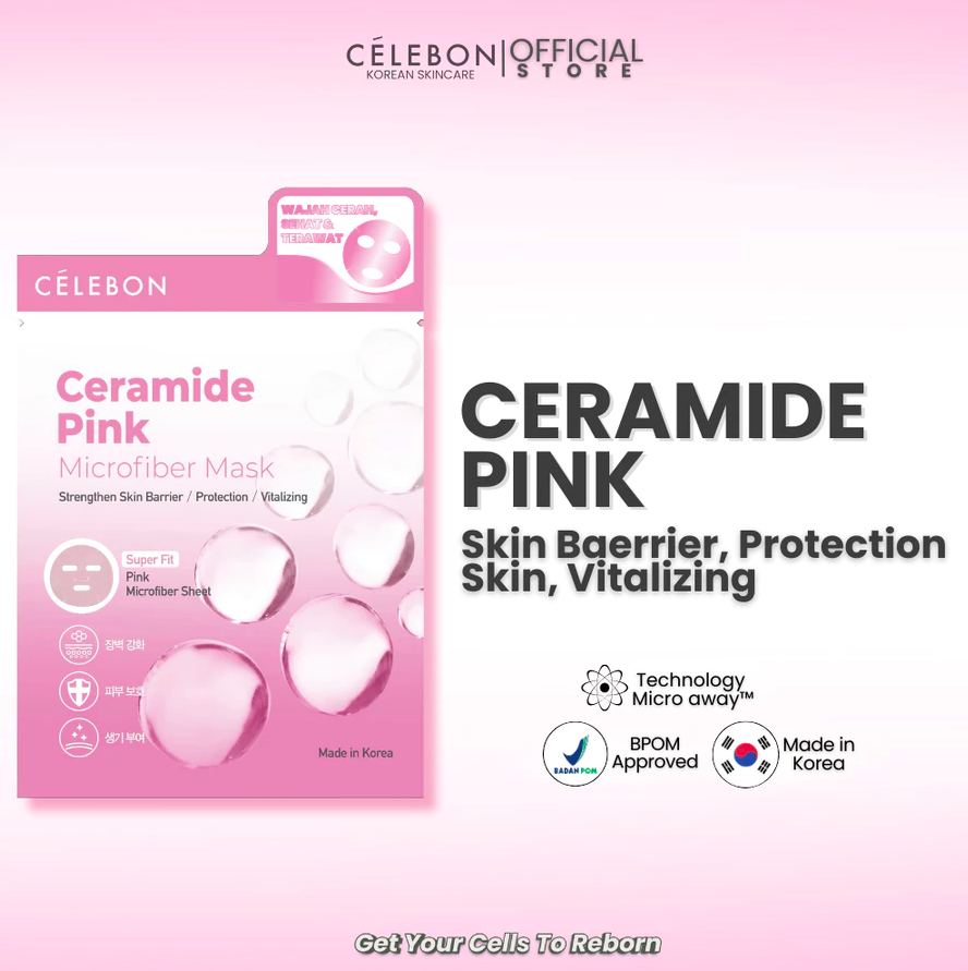 Tirta Buana Indoraya CELEBON Ceramide Pink Microfiber Mask