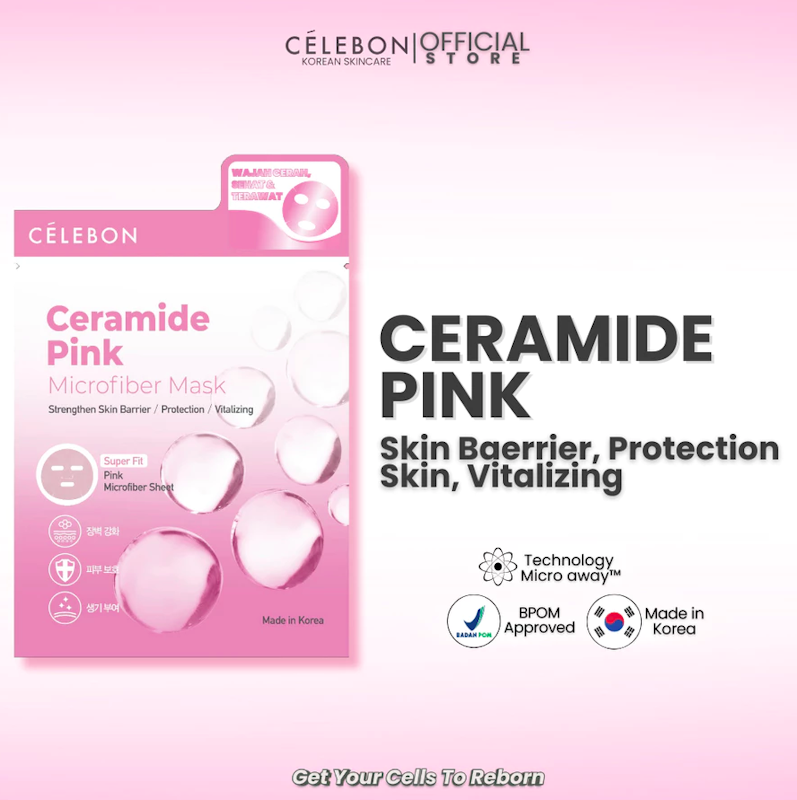 CELEBON Ceramide Pink Microfiber Mask 2