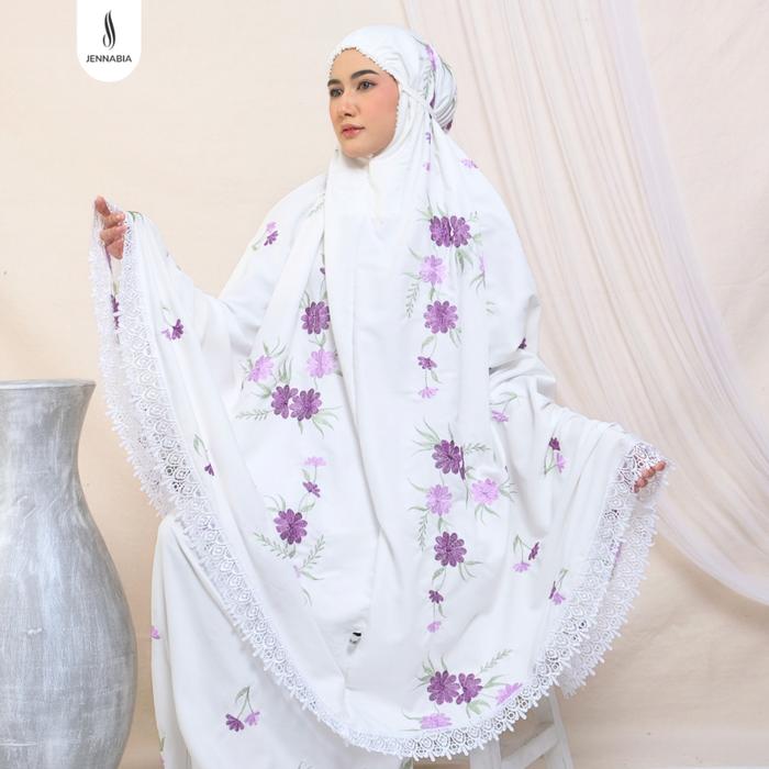  Jennabia Mukena Bordir Mewah Katun Premium Sabria