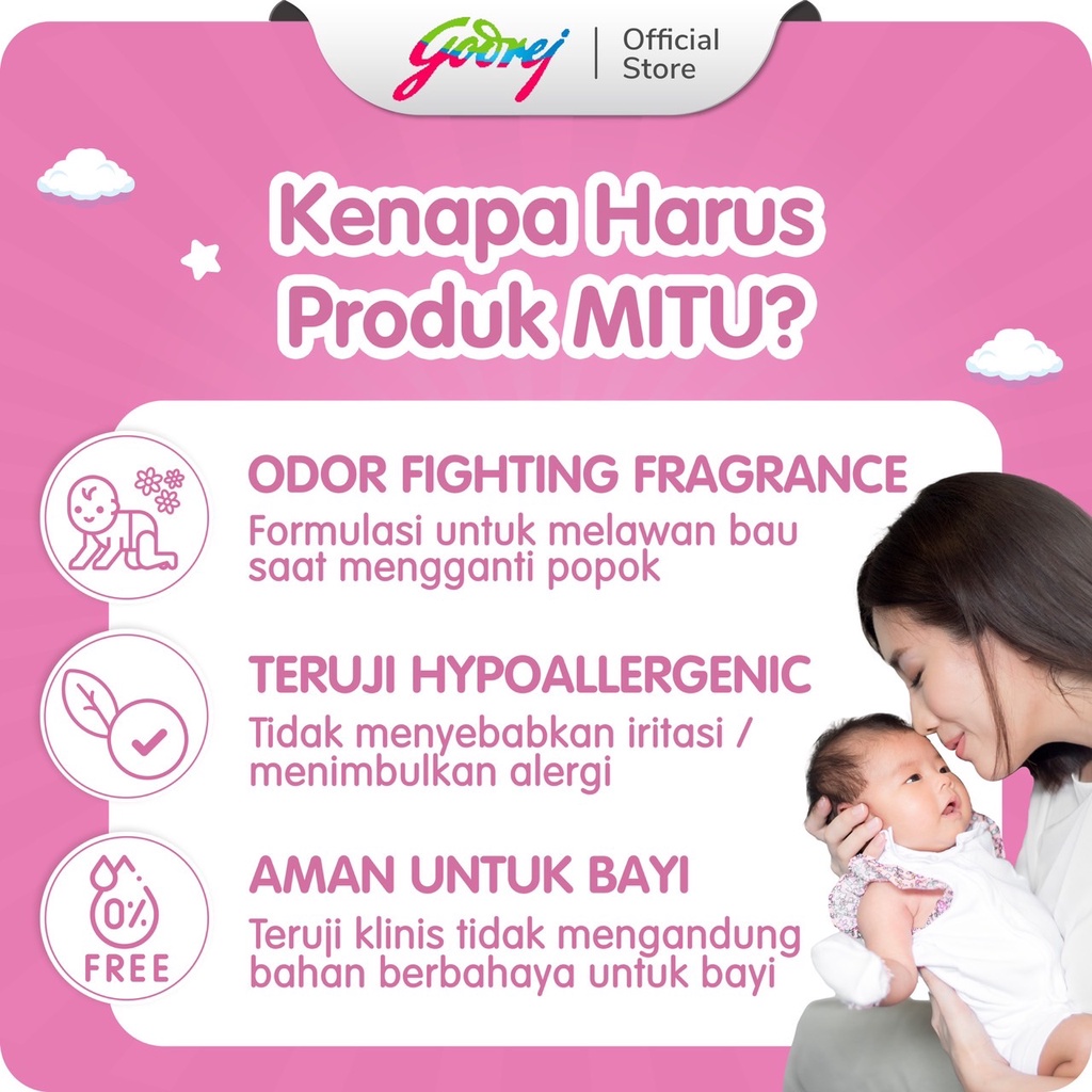 Mitu Baby Ganti Popok Sweet Rose 50 Lembar