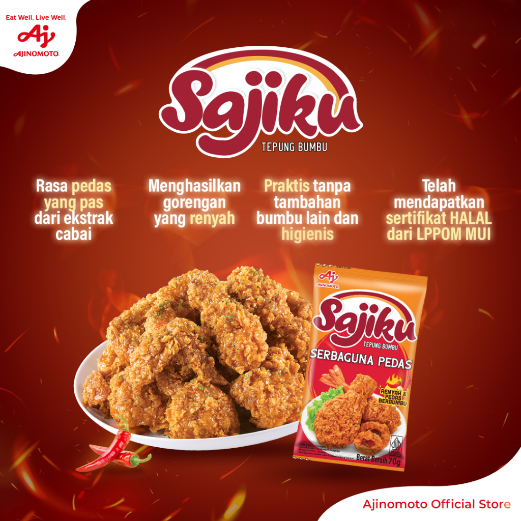 Ajinomoto Sajiku® Tepung Bumbu Serbaguna Pedas