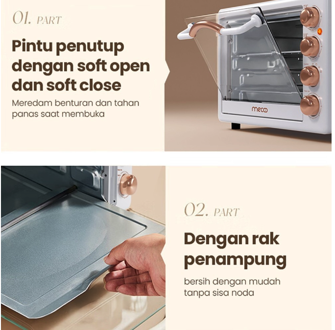 Mecoo Aesthetic Electric Oven 22 Liter