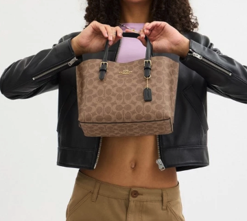 Tapestry Coach Mollie Tote Bag 25 In Signature Canvas