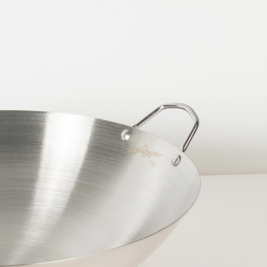  Calypso Wok Kuali Wajan Penggorengan Ukuran 30-40cm Gagang Stainless & Kayu